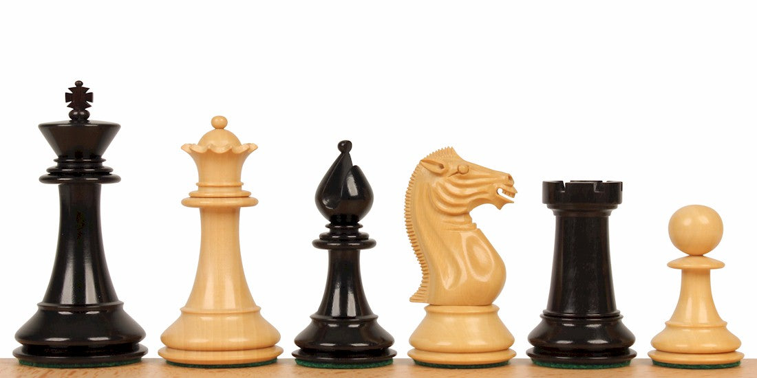 Pershing 4.25'' Schachfiguren aus Ebenholz - Pershing 4.25'' Schachfiguren aus Ebenholz