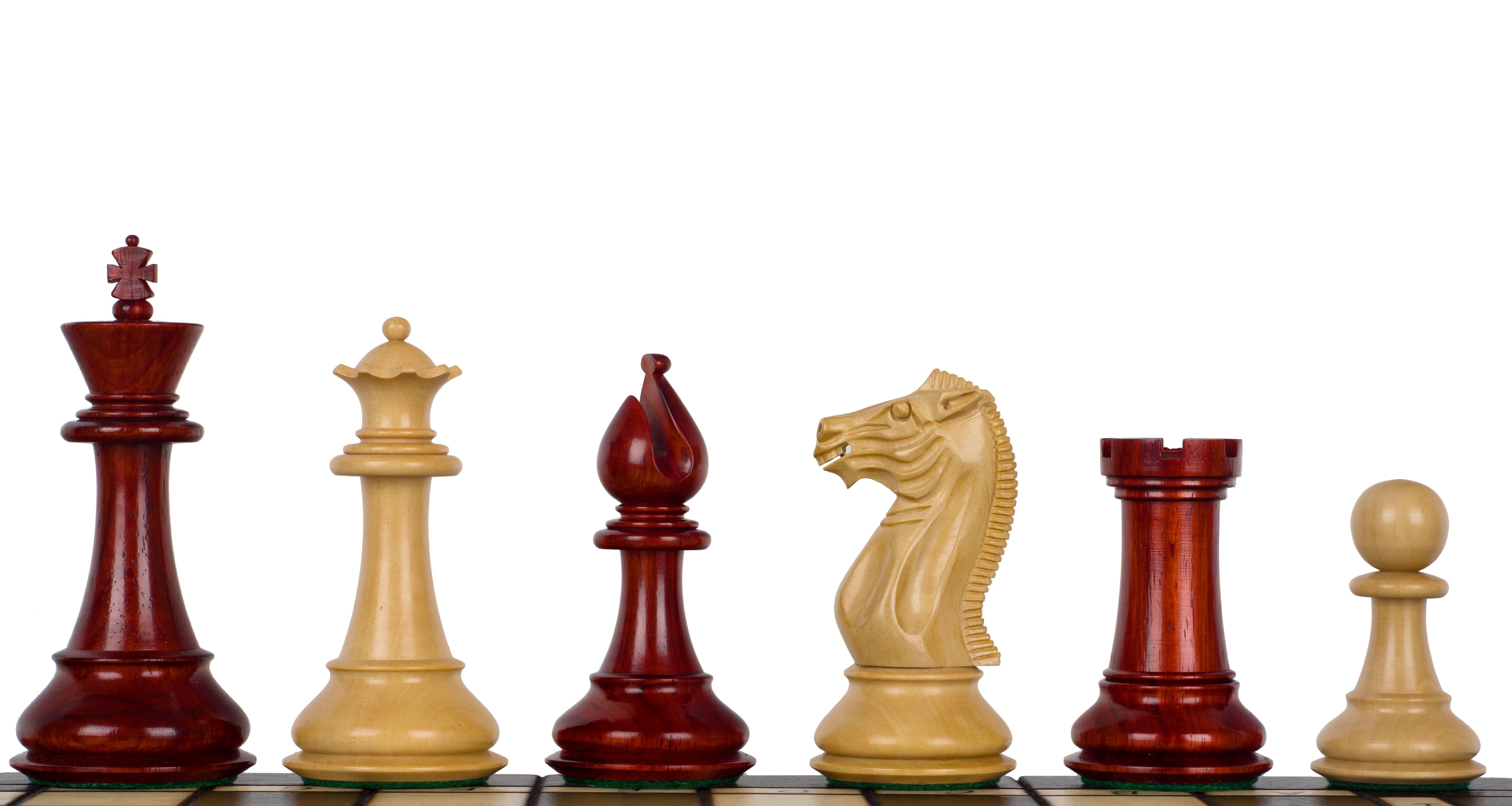 Pershing 4,25" Schachfiguren aus Rotholz - Pershing 4,25" Schachfiguren aus Rotholz