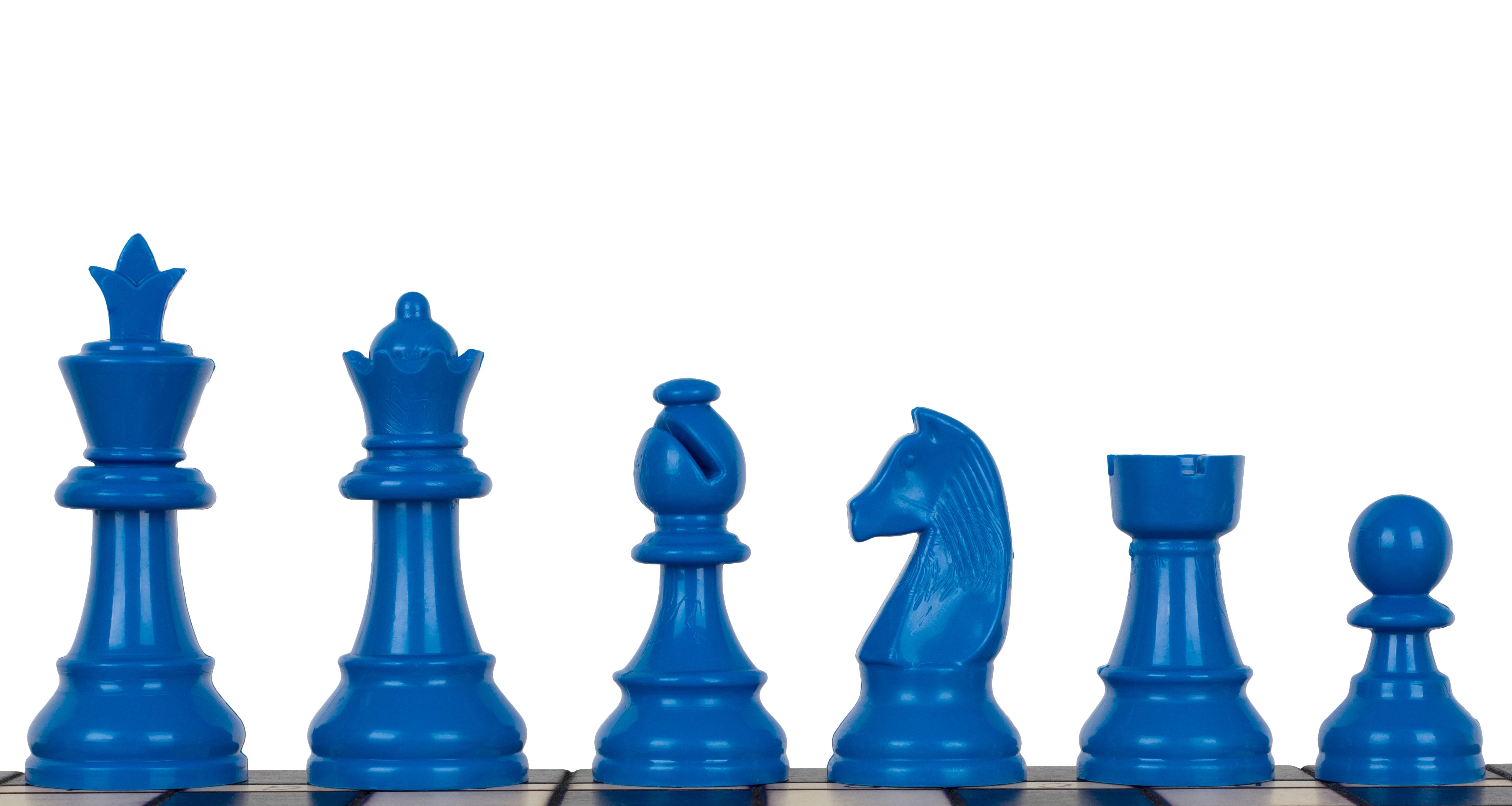 Staunton Schachfiguren 6, Kunststoff (König 95 mm) - blau - Staunton Schachfiguren 6, Kunststoff (König 95 mm) - blau