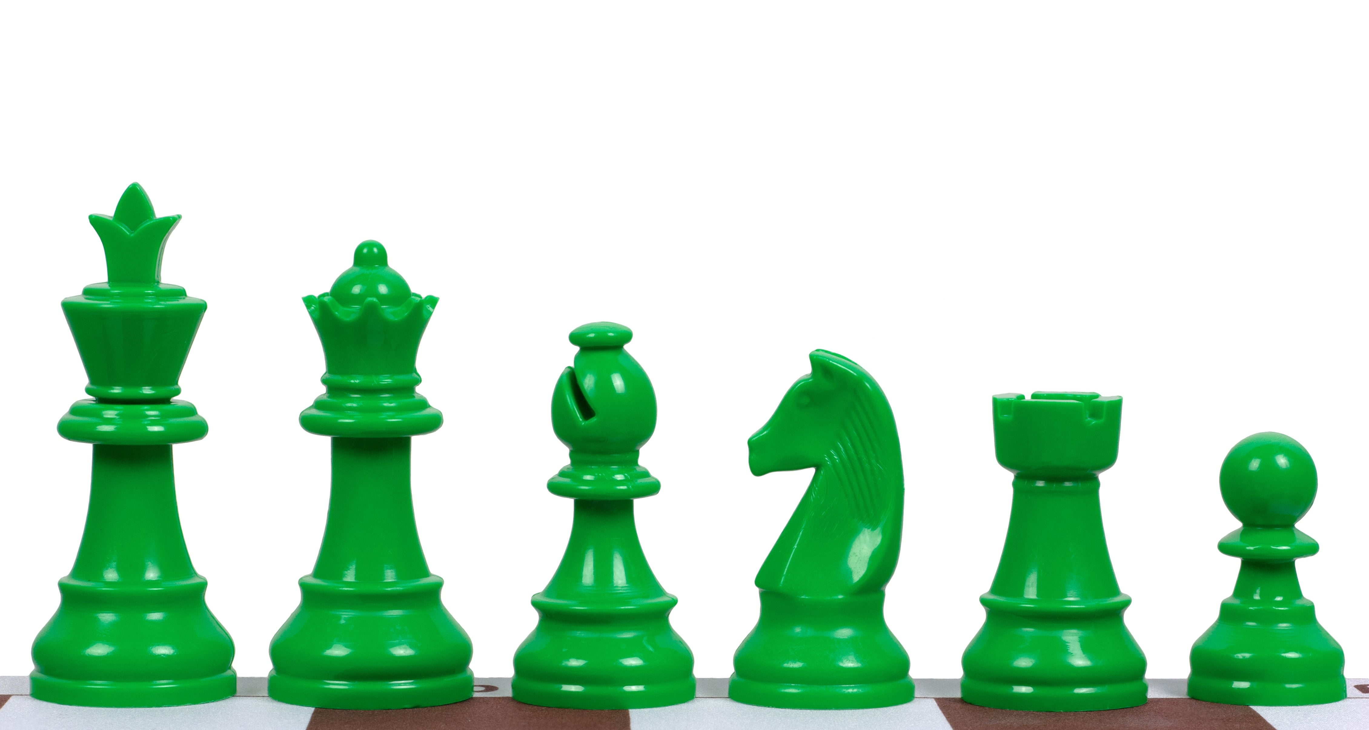 Staunton Schachfiguren 6, Kunststoff (König 95 mm) - grün - Staunton Schachfiguren 6, Kunststoff (König 95 mm) - grün