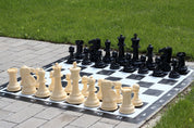 Kleines Outdoor-/Gartenschachspiel (König 20 cm) - Figuren + Vinyl-Schachbrett
