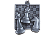 Quadratische Schachmedaille - Silber