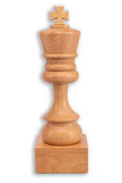 Schachpokal aus Holz - Weißer König