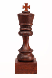 Schachpokal aus Holz - Schwarzer König