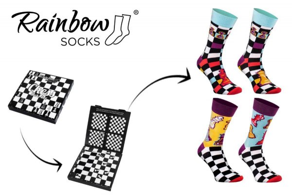 Calcetines de ajedrez Rainbow Socks - talla 47-50 - Calcetines de ajedrez Rainbow Socks - talla 47-50