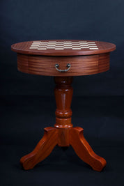 Schachtisch de Lux, rund, ohne Figuren (Höhe 77 cm)