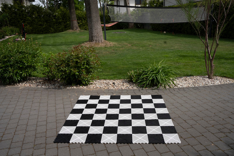 PVC Gummiertes Vinyl-Schachbrett. 8" Quadrate - PVC Gummiertes Vinyl-Schachbrett. 8" Quadrate