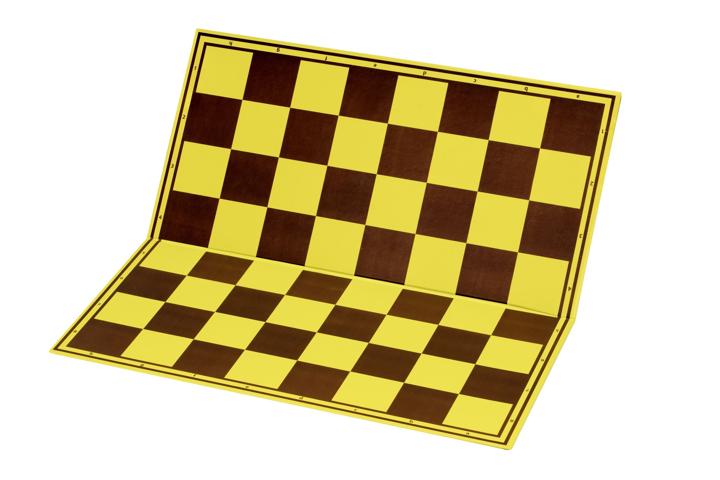 Turnierschachbrett aus Karton, gelb und braun, beidseitig oberflächengeschützt - Turnierschachbrett aus Karton, gelb und braun, beidseitig oberflächengeschützt