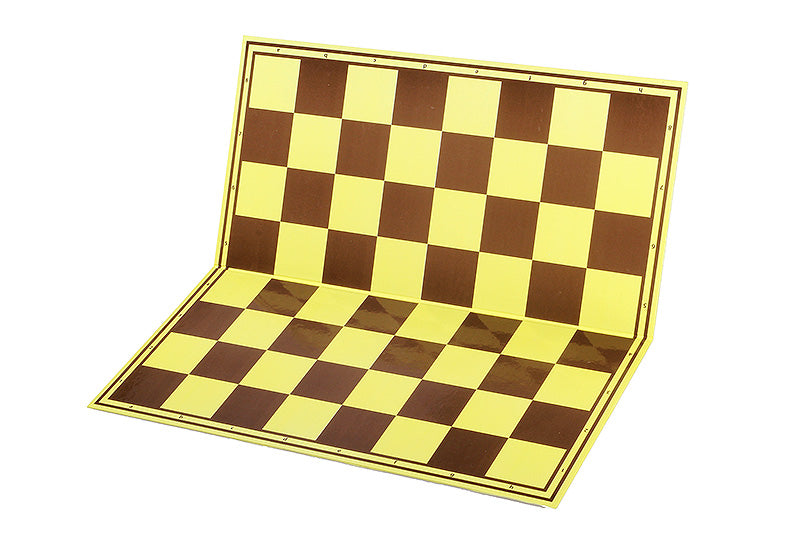Turnier-Schachbrett aus Pappe, gelb/braun, matte, abwaschbare Oberfläche - Turnier-Schachbrett aus Pappe, gelb/braun, matte, abwaschbare Oberfläche