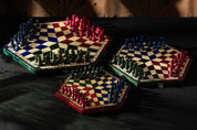 Schachspiel für drei Spieler (32x28cm) tricolour