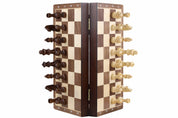 Magnetisches Holzschachbrett 31 cm (Walnuss/Ahorn) mit Intarsien