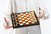 Magnetisches Holzschach Lux 28 × 28 cm - Reiseschachspiel