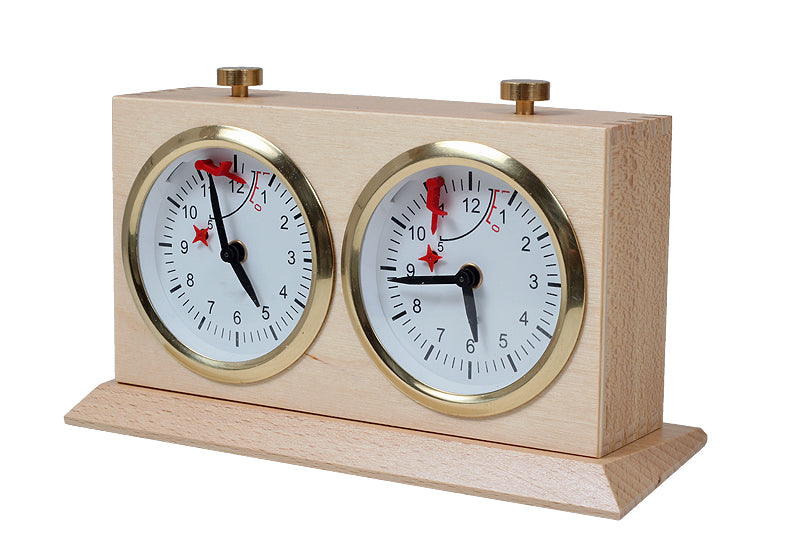 Wooden BHB chess clock with stand – LIGHT LARGE - Wooden BHB chess clock with stand – LIGHT LARGE
