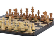 No6 Schwarzes Schachbrett+ 3.75" Französische Akazienfiguren