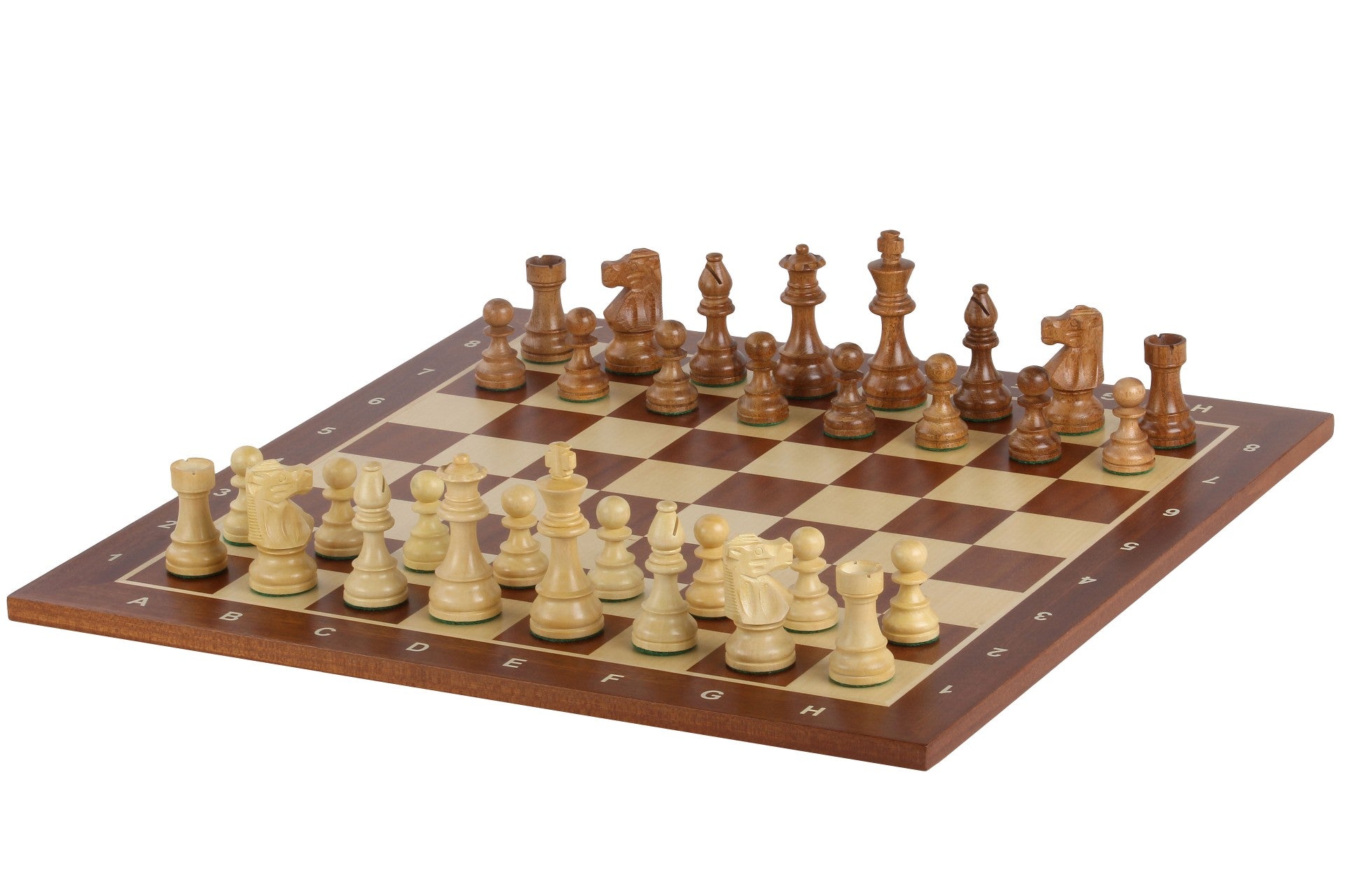 No5 Sapele-Schachbrett + 3,5" Französische Akazienholz-Stücke - No5 Sapele-Schachbrett + 3,5" Französische Akazienholz-Stücke