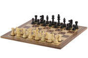 No6 Nussbaum-Schachbrett+3.75" Französische Ebonisierte Figuren