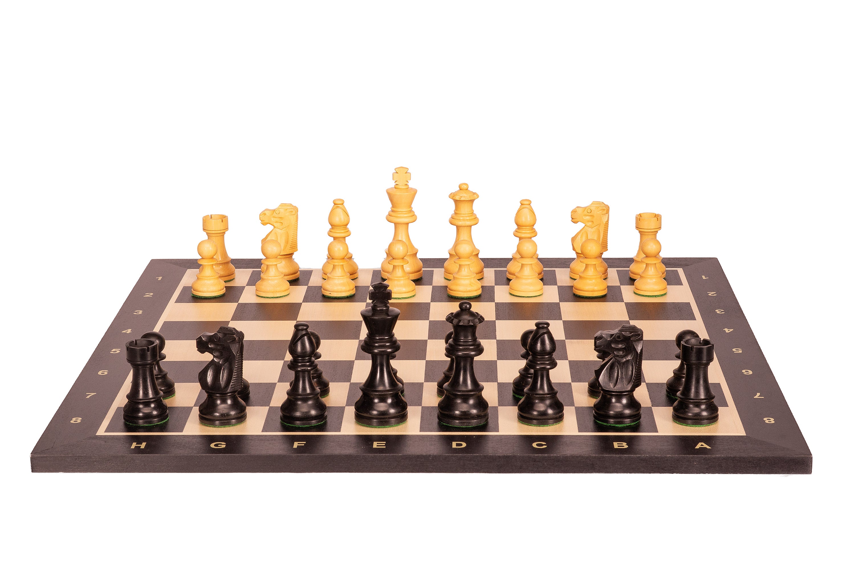 No6 Schwarzes Schachbrett+ 3.75" Französische Ebonisierte Figuren - No6 Schwarzes Schachbrett+ 3.75" Französische Ebonisierte Figuren