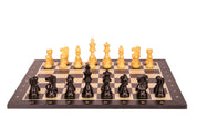 No6 Schwarzes Schachbrett+ 3.75" Französische Ebonisierte Figuren