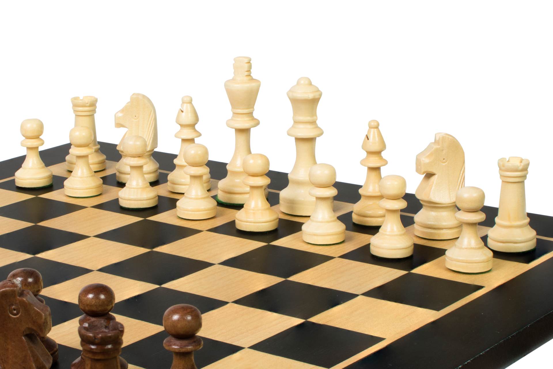 Tournament chess set No. 4 - 40 mm chessboard + Sunrise Staunton 78 mm pieces - Tournament chess set No. 4 - 40 mm chessboard + Sunrise Staunton 78 mm pieces