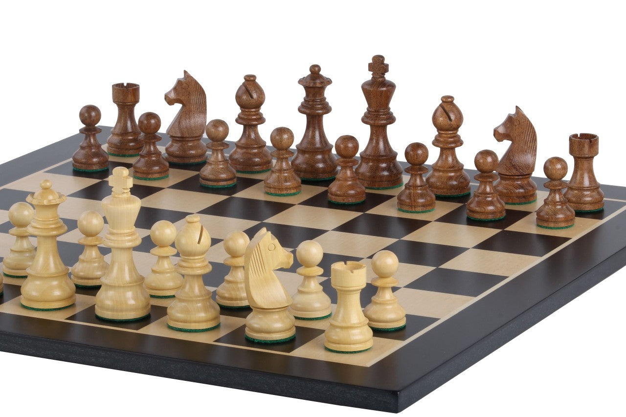 Turnierschach-Set Nr. 5 - 50mm Brett + Deutsche Ritter 3,5" Figuren - Turnierschach-Set Nr. 5 - 50mm Brett + Deutsche Ritter 3,5" Figuren